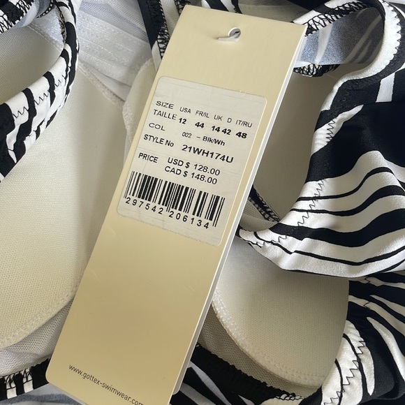 New! Profile by Gottex Ruched Printed One Piece Swimsuit - Picture 10 of 11